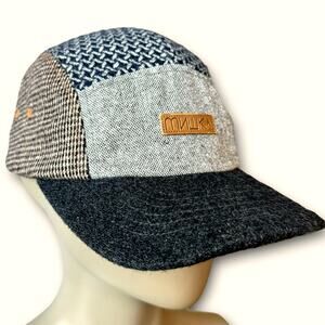 MNWKA Mishka Wool Blend Plaid Patchwork Baseball Cap Hat Unisex Tweed Gray Brown